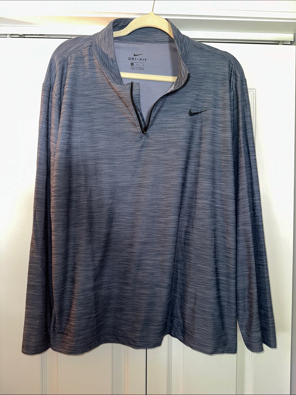 Nike Men’s Dri-FIT Long Sleeve 1/4 Zip Pullover - Heather Navy
